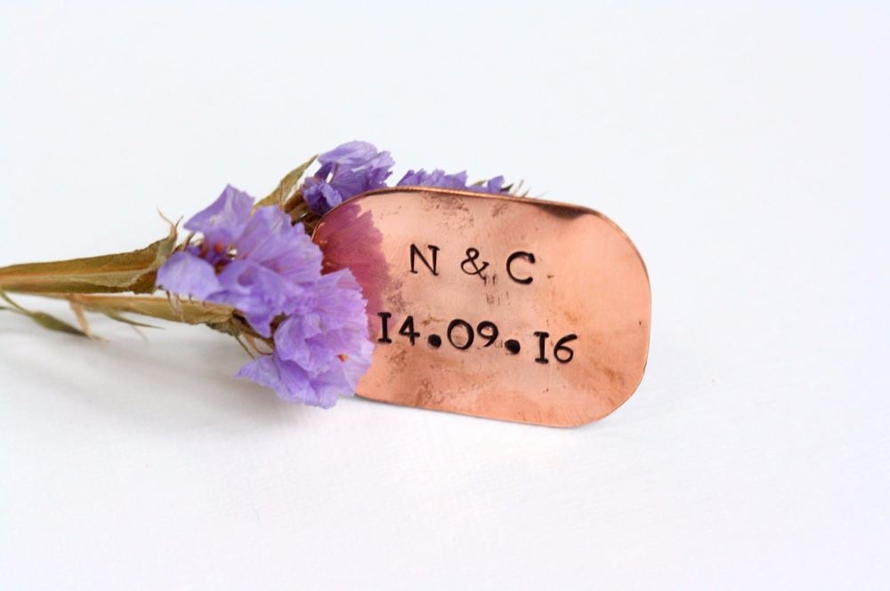 A Little Bag of Memories Personalised Copper Token Initials & Date 