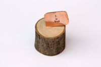 Wooden Log & Copper Quote Display - I <3 You