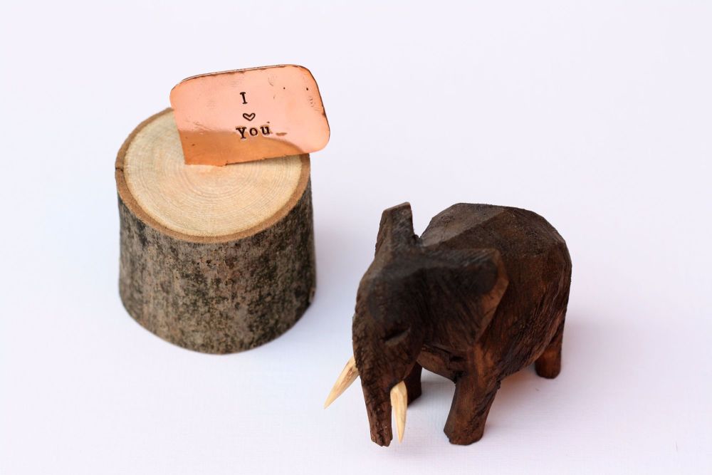 Wooden Log & Copper Quote Display - I 