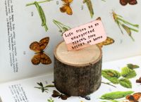 Wooden Log & Copper Quote Display - Create Your Own Message