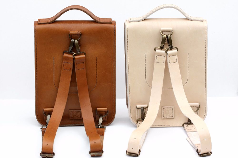 Cream &amp; Tan Backpacks back