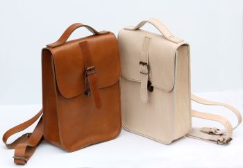 Cream &amp; Tan Backpacks front