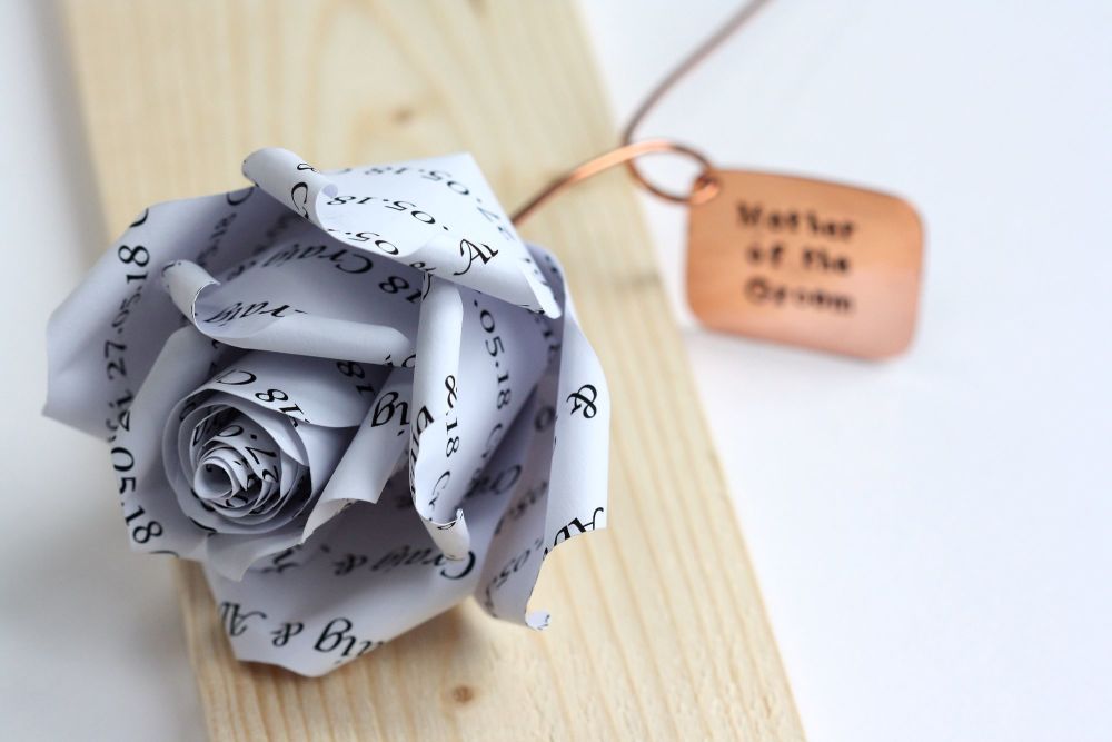 Single Personalised Name & Date Personalised Rose and Display Box