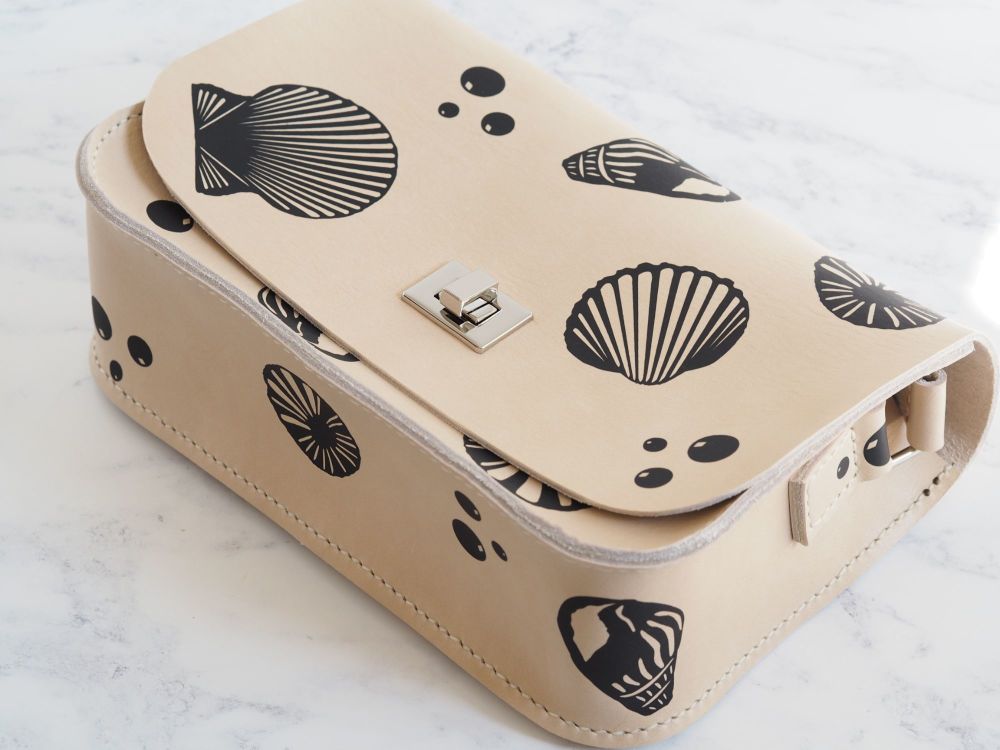 Genuine Hand Stitched Leather 'Abigail' Bag - Seashell Edition
