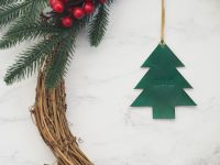 Handmade Leather Personalised Tree Decorations