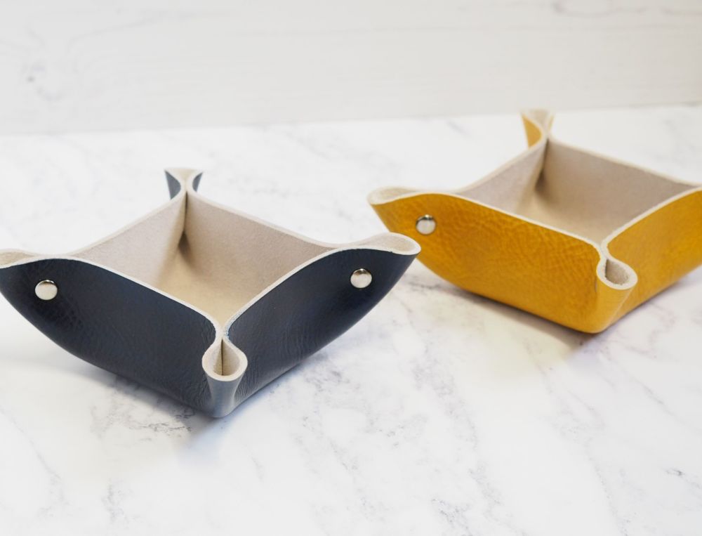 Genuine Handmade SMALL Leather Coin / Valet Tray - Colour Pop
