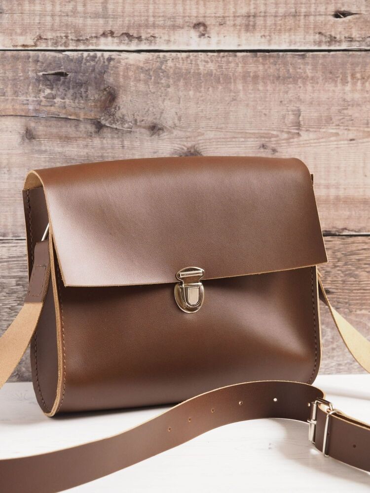 Chocolate Brown Leather 'Katie' Shoulder Bag