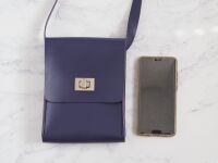 Leather 'Winnie' Shoulder Bag - Purple - SUPER SECONDS