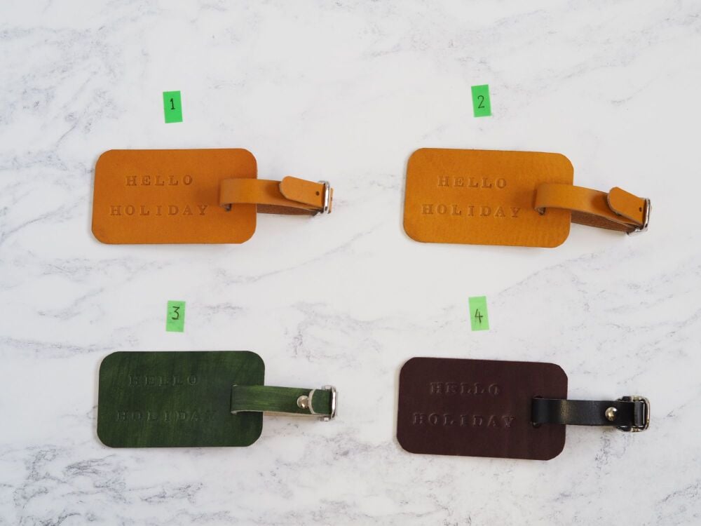 Leather Luggage Tag - Single Sided