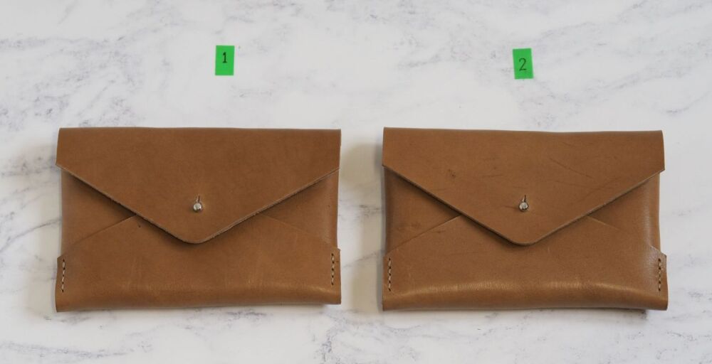 Minimalist Large Leather Folded Pouch - Multiple Colours - SUPER SECONDS