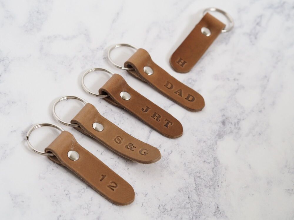 Leather Personalised Mini Key Ring - Multiple Colours - SUPER SECONDS