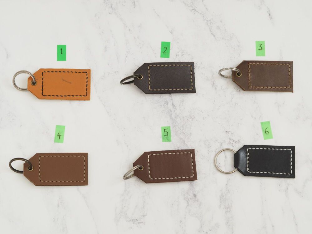 Leather Key Ring Gifts - Stitched Tag - SUPER SECONDS