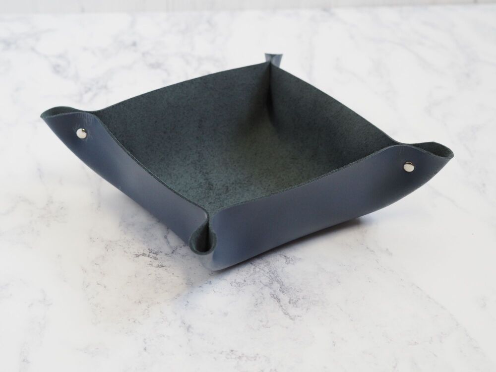 Leather Coin Tray - Blue - SECONDS