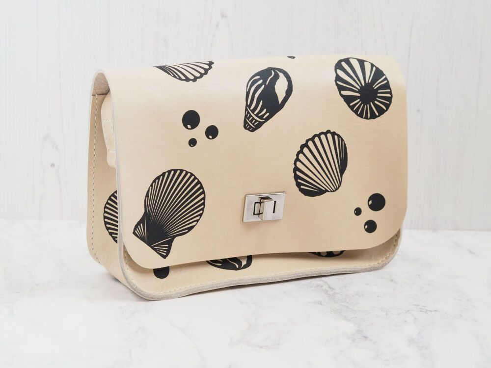 Genuine Hand Stitched Leather 'Abigail' Bag - Seashell Edition