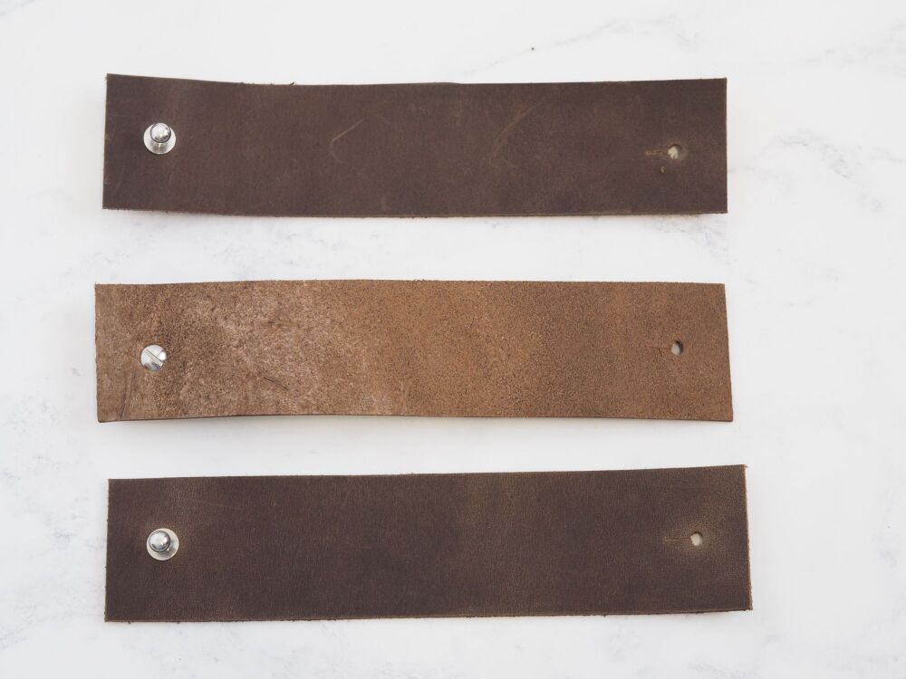 Dark Rustic Brown - Handmade Personalised Leather Napkin Rings - Per Single Ring