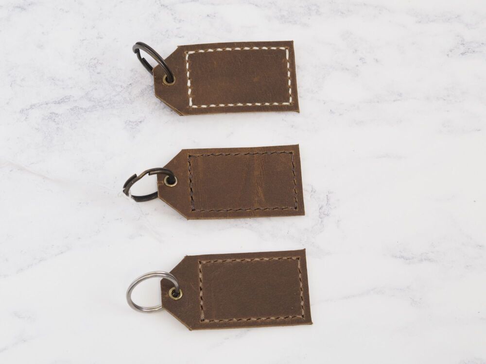 Leather Key Ring Gifts - Stitched Tag - SUPER SECONDS