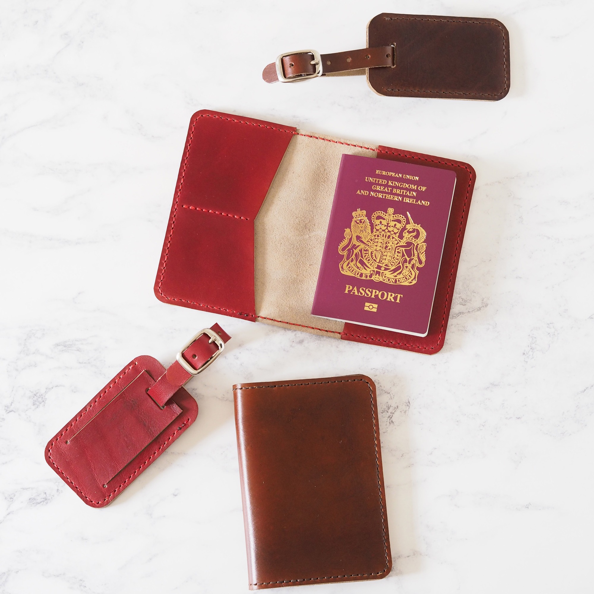 Handmade Leather passport sleeves