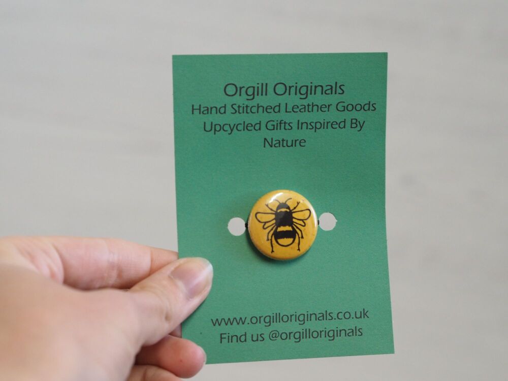 Mini Bee Button Pin Badges - SECONDS