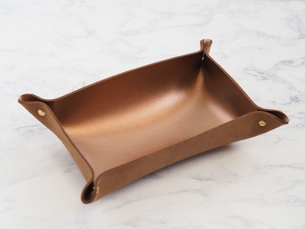 Bronze Leather Coin Tray - SUPER SECONDS