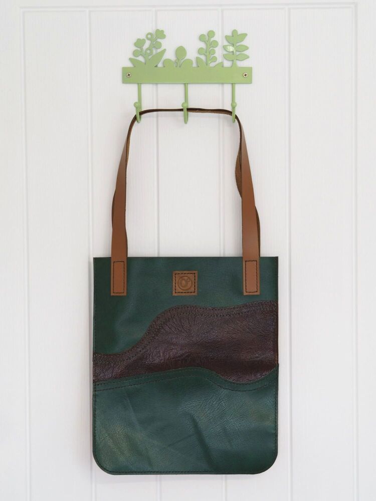 Genuine Hand Stitched Leather Tote Bag - Textured Colour Mix