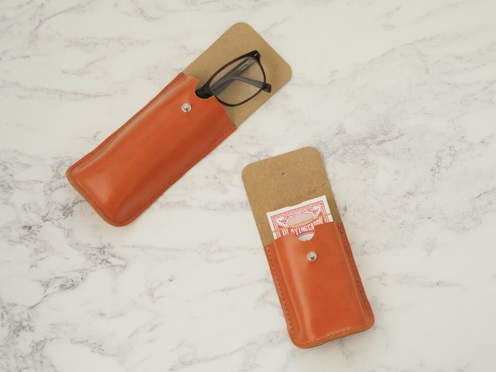 Genuine Leather Playing Card Holder & Playing Cards - Multiple Colours - SUPER SECONDS