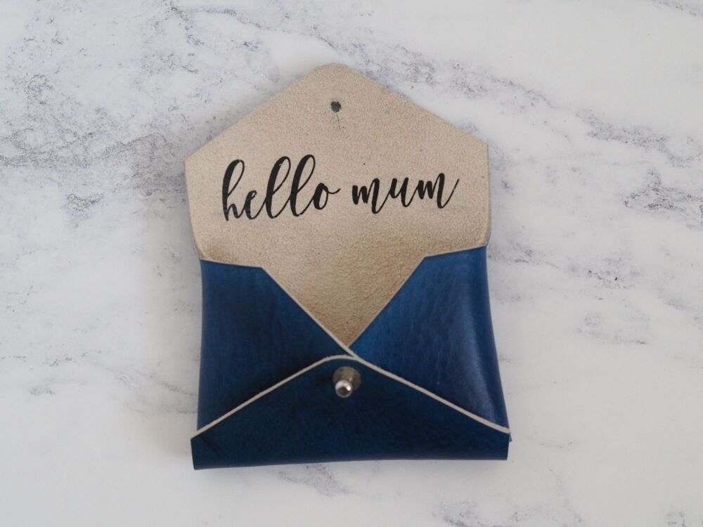 Minimalist Mini Leather Folded Pouch with vinyl - Gift for Mum - SUPER SECONDS
