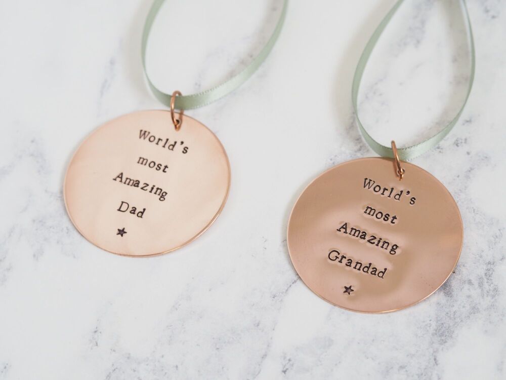 Copper Hanging Medal Decoration - World's Most Amazing Medal Gift