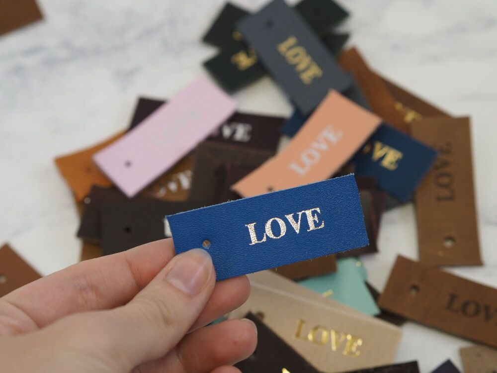 Handmade Leather Gift Tags - Joy, Love, Wish - Set of 5 - SUPER SECONDS