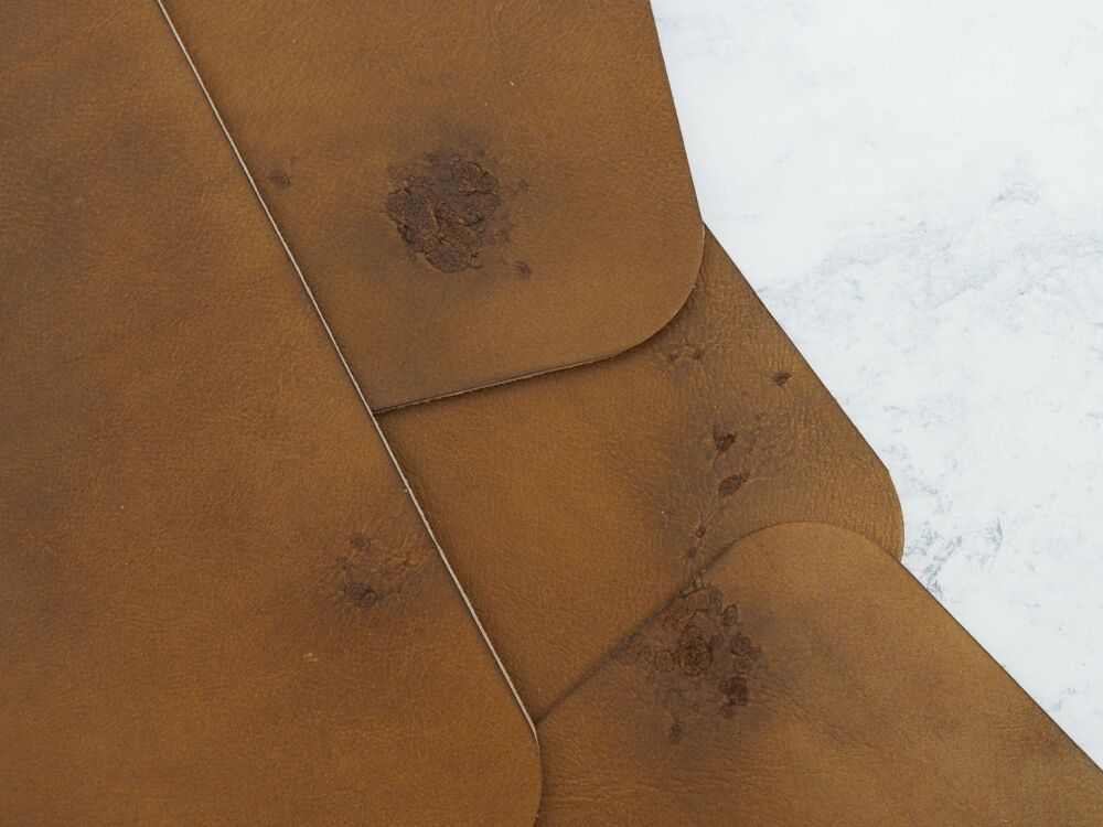 Gift Idea for Him - Leather Coin / Valet Tray - Personalised Small Rectangle - Hand Dyed Tan Brown - SUPER SECONDS