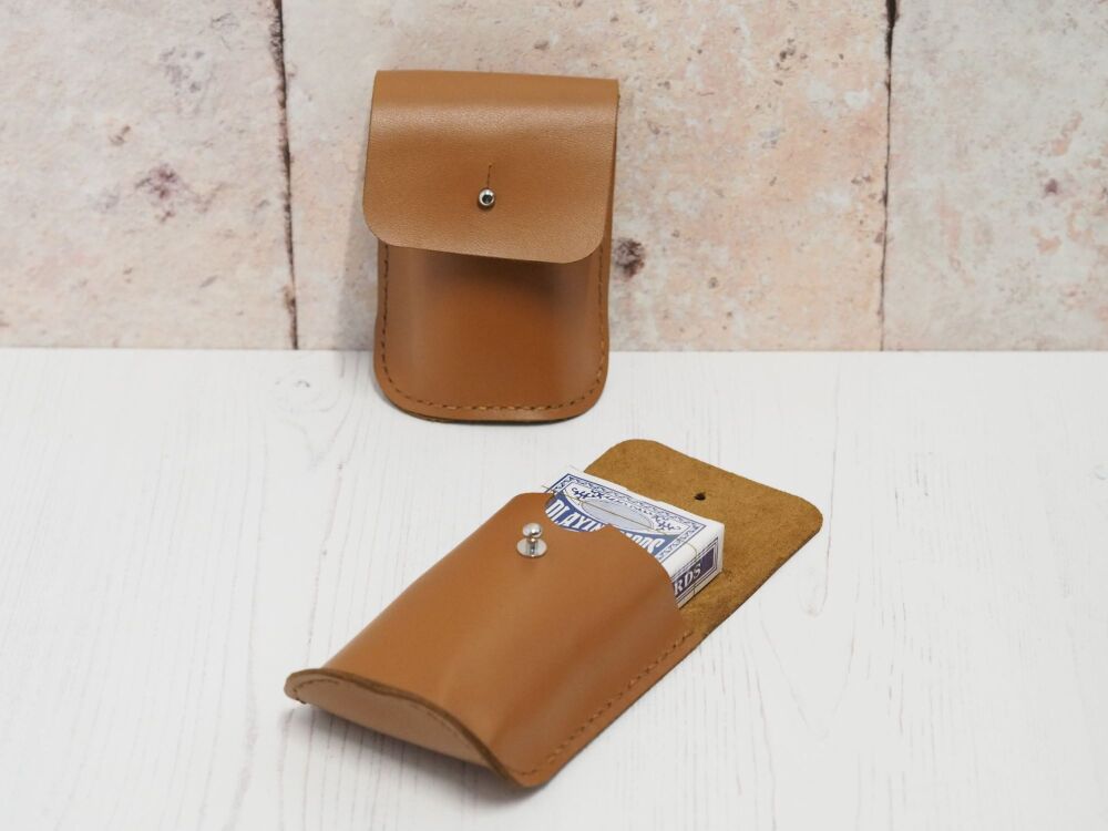 Genuine Leather Playing Card Holder & Playing Cards - Multiple Colours - SUPER SECONDS