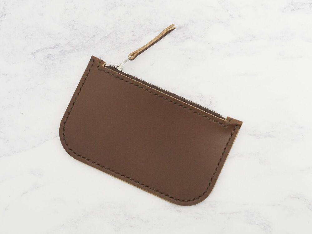 Leather Zip Purse - Chocolate Brown - Super Seconds
