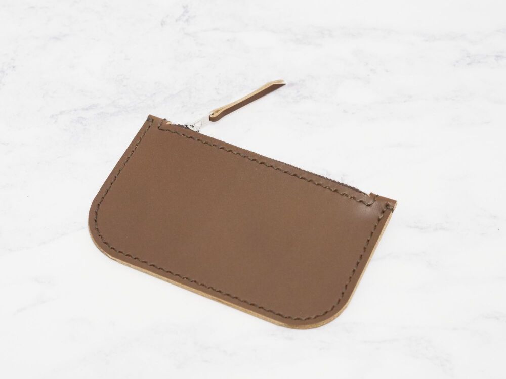 Leather Zip Purse - Chocolate Brown - Super Seconds