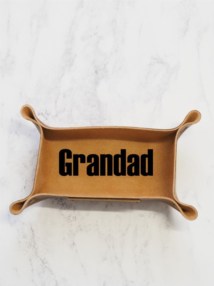 Small Rectangle Leather Coin Tray with Bold Vinyl - MADE TO ORDER