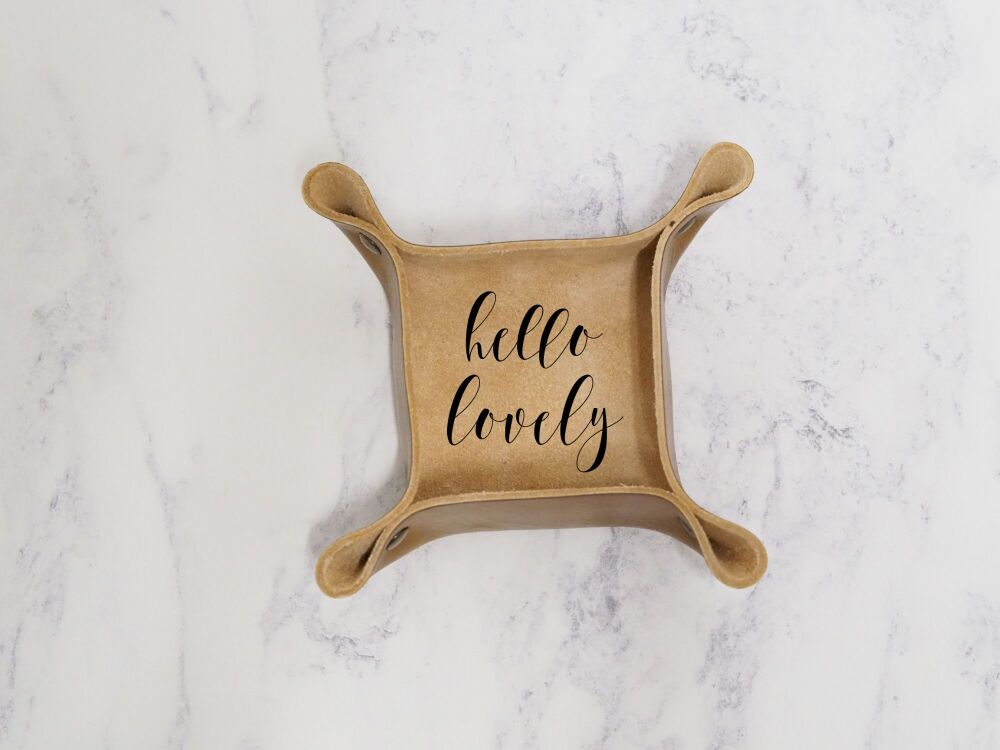 Leather Mini Coin Trays - Calligraphy Vinyl - Multiple Designs - SUPER SECONDS - Made to Order