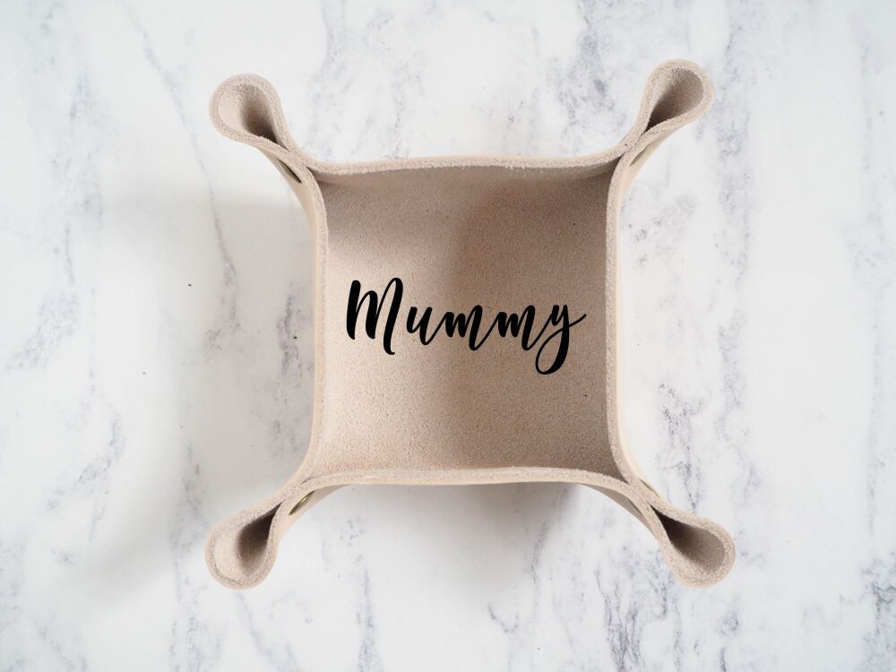 Leather Mini Coin Trays - Calligraphy Vinyl - Multiple Designs - SUPER SECONDS - Made to Order