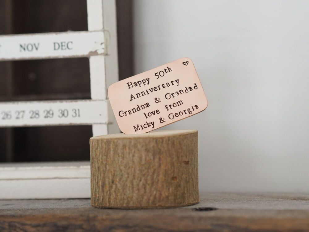 Create Your Own Message - Wooden Log & Copper Quote Display