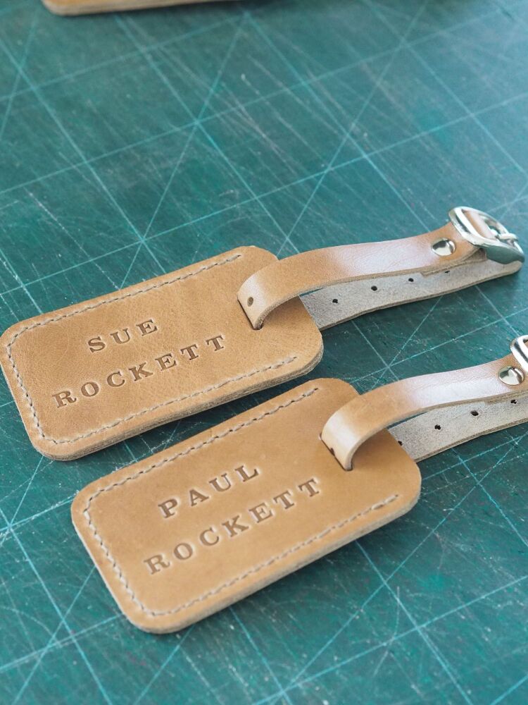 Custom listing for Sue - Personalised Leather Handmade Luggage Tag - Tan Brown