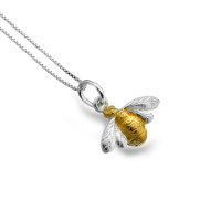 Sterling Silver Bumblebee with Brass Body Necklace