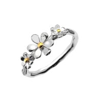 Sterling Silver Triple Daisy Ring