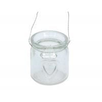 Glass Heart Detail Tealight Holder with handle