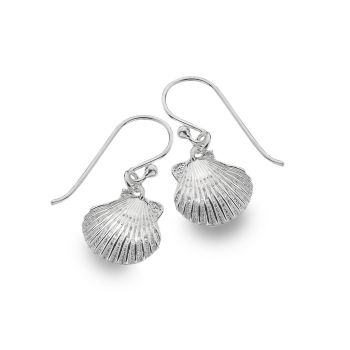 Sterling Silver Scallop Shell Earrings