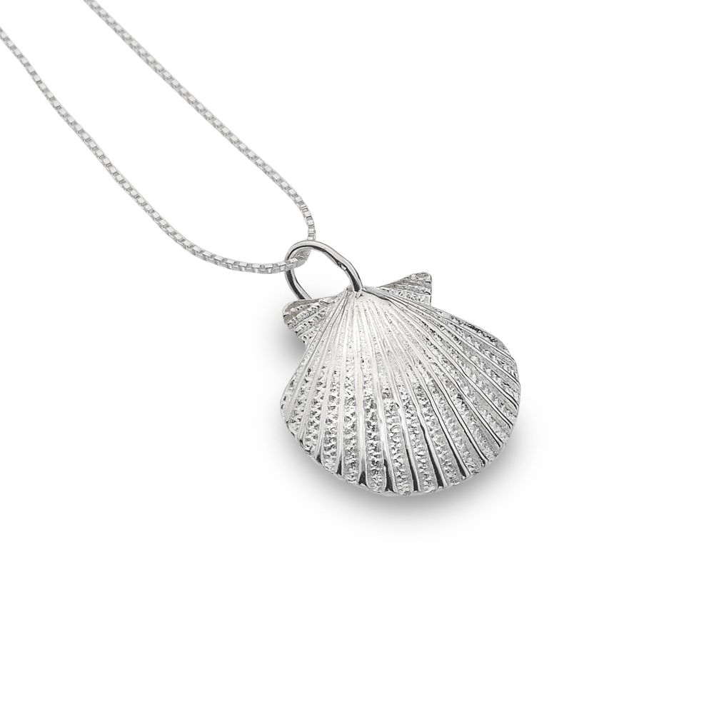 Sterling Silver Scallop Shell Necklace