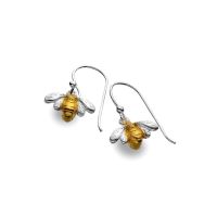 Sterling Silver Bee with Brass plated Body Earrings