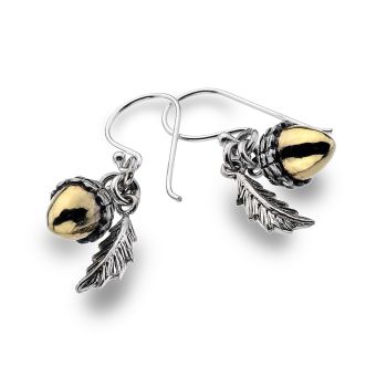 Sterling Silver and Gold Plated Acorn Earrings.