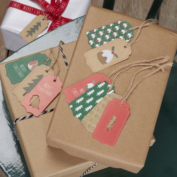 Christmas Pattern Gift Tags - Pack of 9