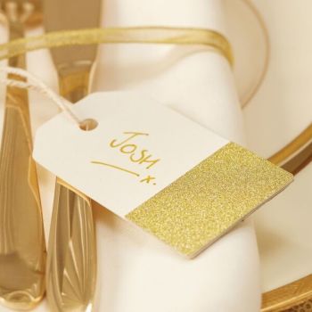Gold Glittered Dipped Tags - Pack of 10