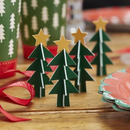 Mini Card Christmas Trees Table Decorations - Box of 5