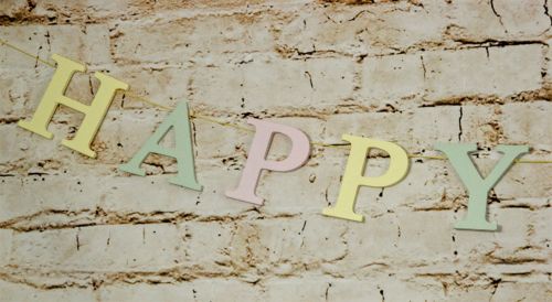 Gisela Graham Pastel Happy Easter Garland