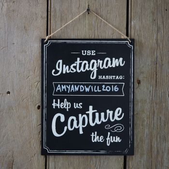 Ginger Ray Instagram Hashtag Hanging Wooden Chalkboard Sign