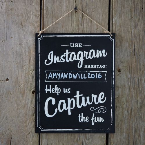Ginger Ray Instagram Hashtag Hanging Wooden Chalkboard Sign